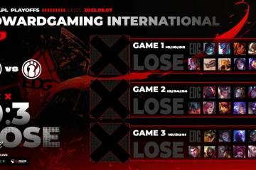 賽(sài)后战報(bào)丨2025LPL季后賽(sài) EDG 2:3 JDG